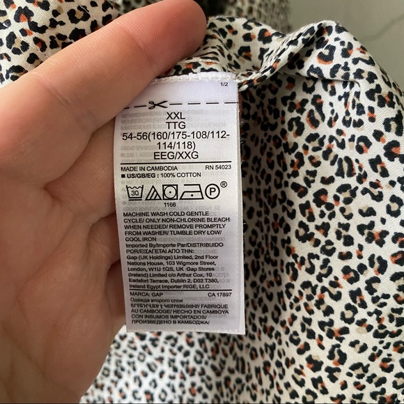 Gap Factory Leopard Button Down Shirt NWT - Picture 6 of 8